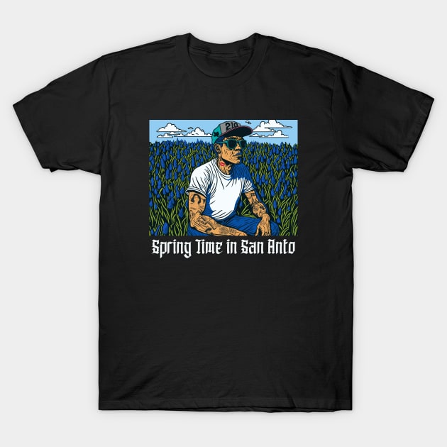 Vintage Spring Time in San Antonio // Funny Texas Bluebonnet Pose T-Shirt by Now Boarding